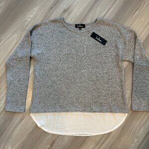 Lulu’s Grey Top with Sheer Satin Bottom - Size L